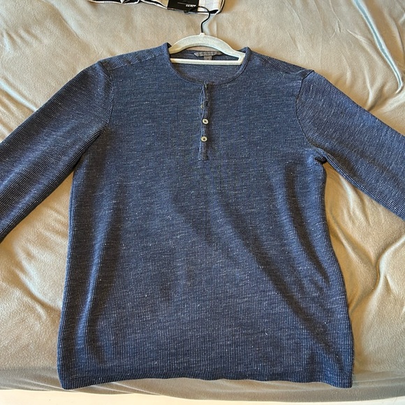 John Varvatos linen Henley shirt - Picture 1 of 5